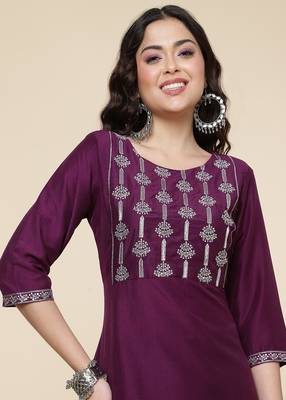Clemira Multicolor Color Embroidered Women'S Kurta Palazzo Set 4
