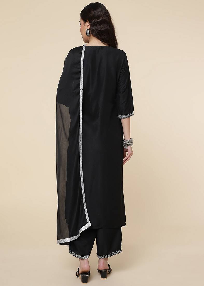 Clemira Multicolor Color Embroidered Women'S Kurta Palazzo Set