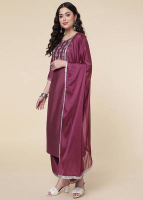 Clemira Multicolor Color Embroidered Women'S Kurta Palazzo Set 1
