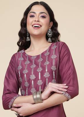 Clemira Multicolor Color Embroidered Women'S Kurta Palazzo Set 4
