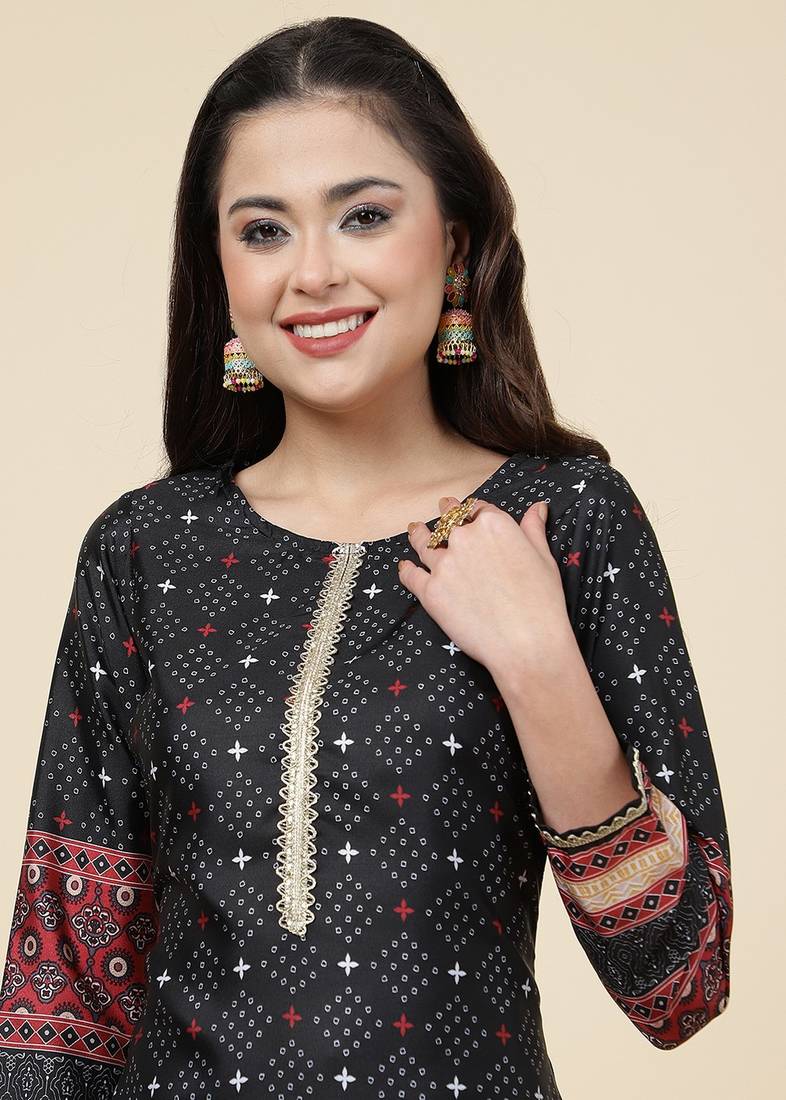 Clemira Multicolor Color Embroidered Women'S Kurta Palazzo Set