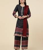 Clemira Multicolor Color Embroidered Women'S Kurta Palazzo Set