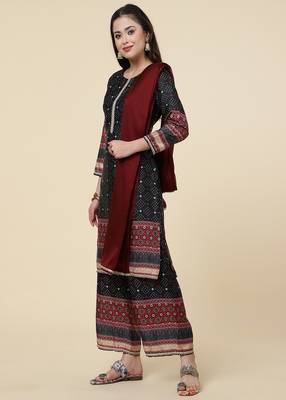 Clemira Multicolor Color Embroidered Women'S Kurta Palazzo Set 4
