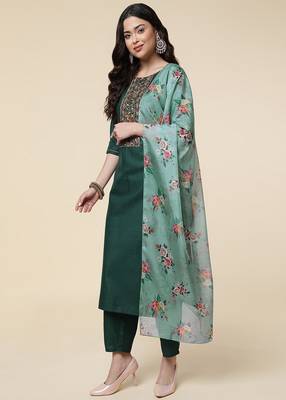 Clemira Multicolor Color Embroidered Women'S Kurta Palazzo Set 1