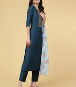 Clemira Multicolor Color Embroidered Women'S Kurta Palazzo Set