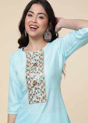 Clemira Multicolor Color Embroidered Women'S Kurta Palazzo Set 4