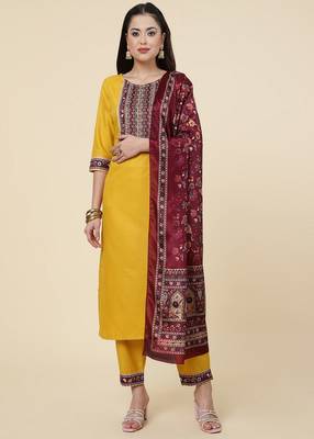 Clemira Multicolor Color Embroidered Women'S Kurta Palazzo Set 1
