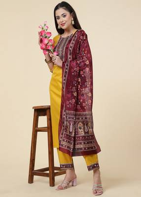Clemira Multicolor Color Embroidered Women'S Kurta Palazzo Set 5