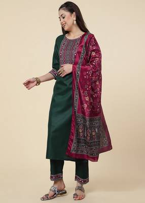 Clemira Multicolor Color Embroidered Women'S Kurta Palazzo Set 4