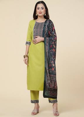 Clemira Multicolor Color Embroidered Women'S Kurta Palazzo Set 1
