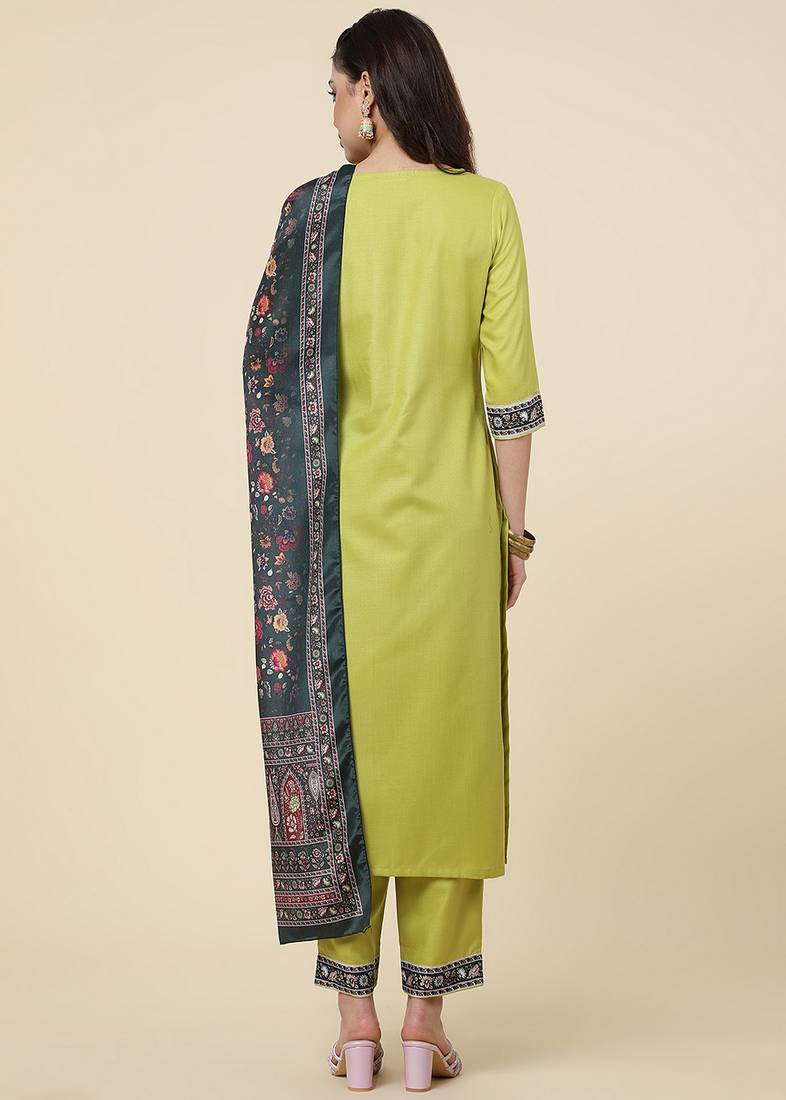 Clemira Multicolor Color Embroidered Women'S Kurta Palazzo Set