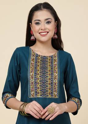 Clemira Multicolor Color Embroidered Women'S Kurta Palazzo Set 3