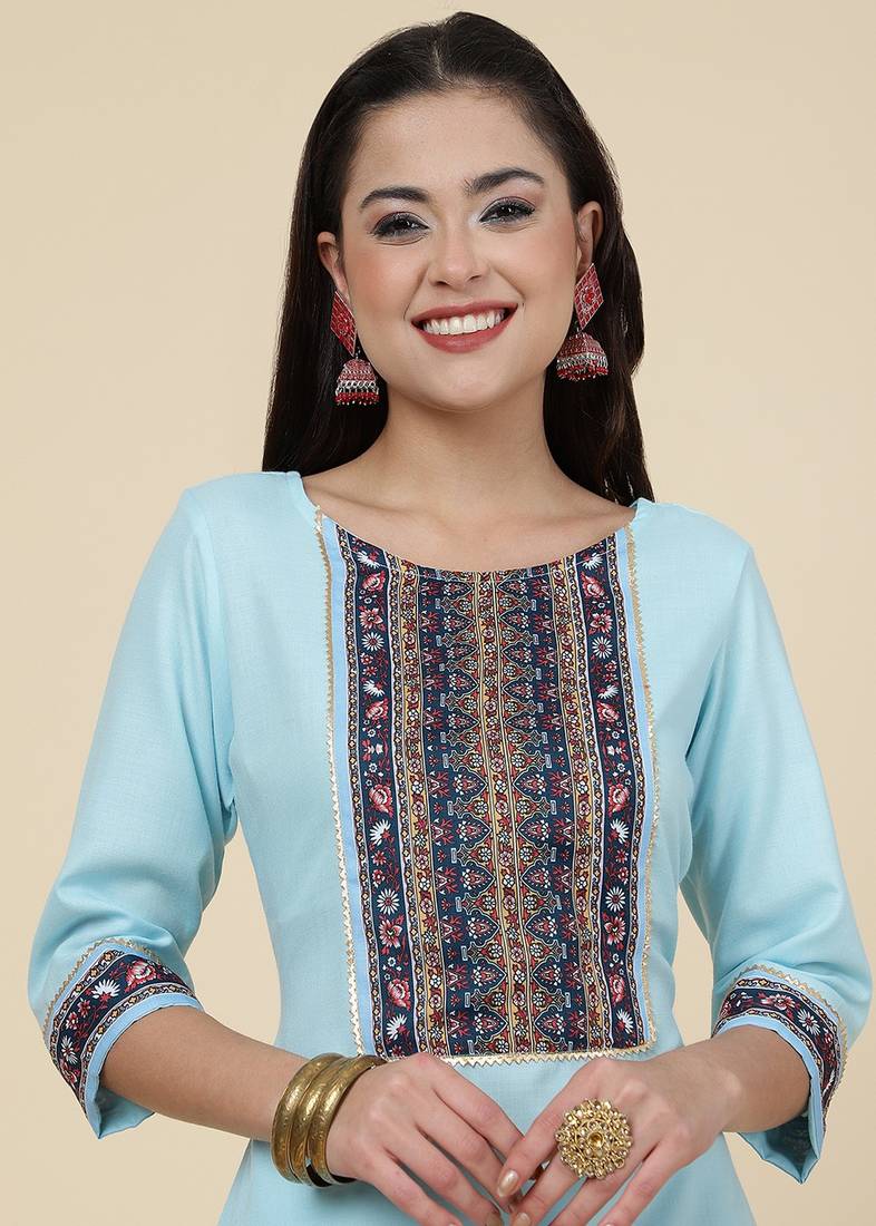 Clemira Multicolor Color Embroidered Women'S Kurta Palazzo Set