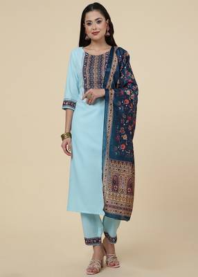 Clemira Multicolor Color Embroidered Women'S Kurta Palazzo Set 1
