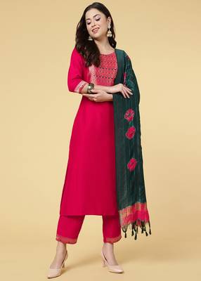Clemira Multicolor Color Embroidered Women'S Kurta Palazzo Set 1