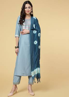 Clemira Multicolor Color Embroidered Women'S Kurta Palazzo Set 1