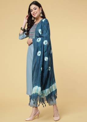 Clemira Multicolor Color Embroidered Women'S Kurta Palazzo Set 4