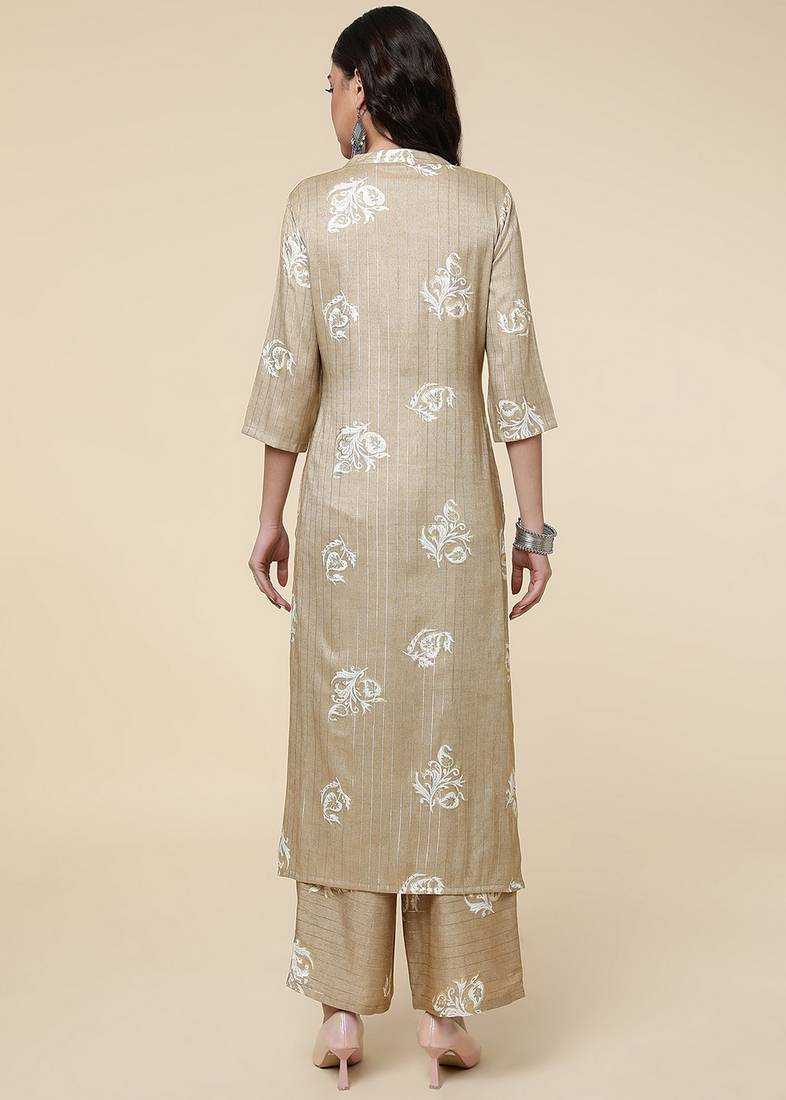 Clemira Black Color Embroidered Women'S Kurta Palazzo Dupatta Set