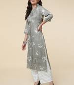 Clemira Black Color Embroidered Women'S Kurta Palazzo Dupatta Set