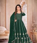 Heavy Ethnic Green Colour Fancy Anarkali Dress For Wedding Looks