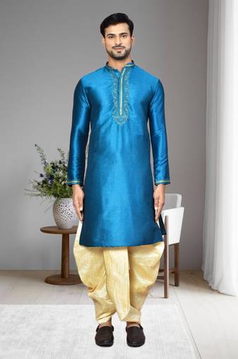 Mens embroidered dhoti kurta