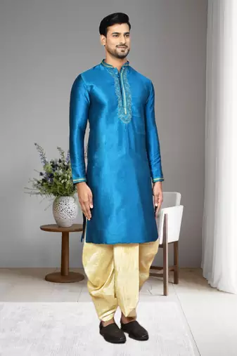 Mens embroidered dhoti kurta