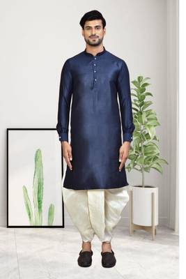 Mens plain dhoti kurta 1