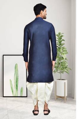 Mens plain dhoti kurta 2