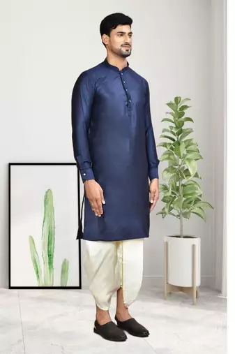 Mens plain dhoti kurta
