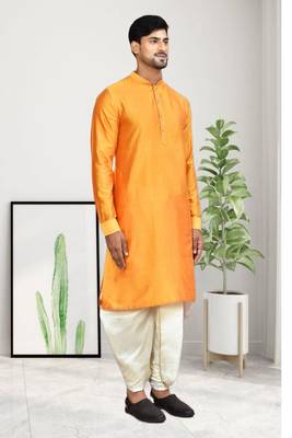Mens plain dhoti kurta 4
