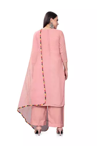 Pink Colour Ethnic Readymade Palazzo Dress For Festive Looks