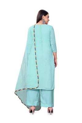 Blue Colour Ethnic Readymade Palazzo Dress For Festive Looks 2