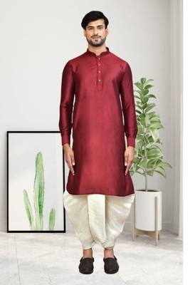 Mens plain dhoti kurta 1