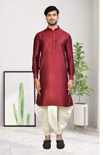 Mens plain dhoti kurta