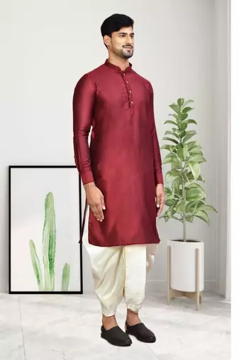 Mens plain dhoti kurta