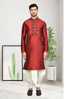 Mens embroidered dhoti kurta 1