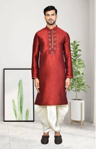 Mens embroidered dhoti kurta