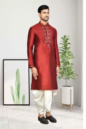 Mens embroidered dhoti kurta