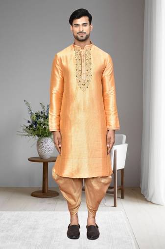 Mens embroidered dhoti kurta