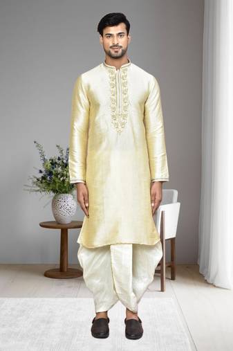 Mens embroidered dhoti kurta