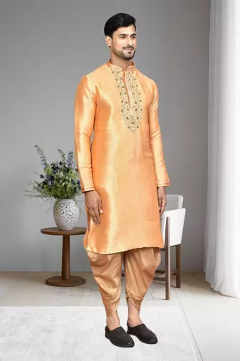 Mens embroidered dhoti kurta
