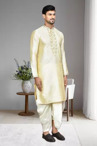 Mens embroidered dhoti kurta