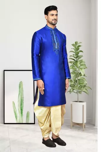 Mens embroidered dhoti kurta
