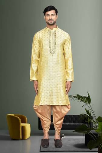 Mens embroidered dhoti kurta