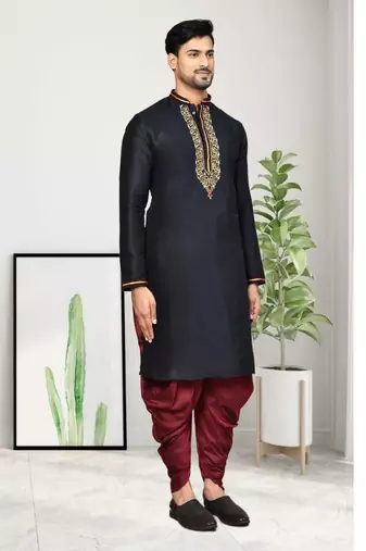 Mens embroidered dhoti kurta