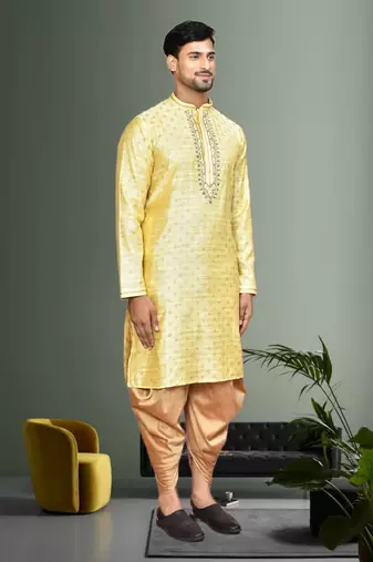Mens embroidered dhoti kurta