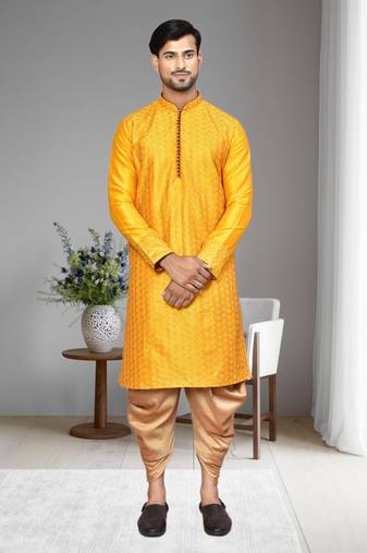Mens embroidered dhoti kurta