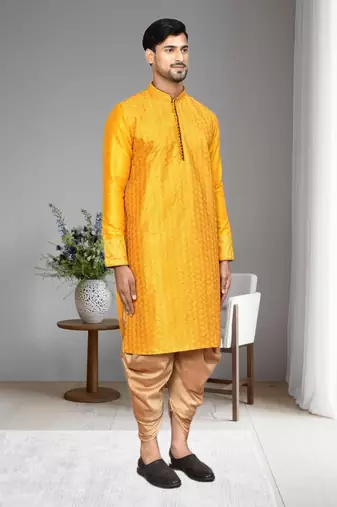 Mens embroidered dhoti kurta