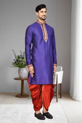 Mens embroidered dhoti kurta 3