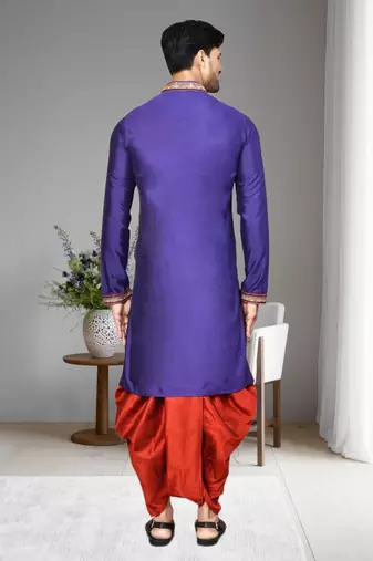 Mens embroidered dhoti kurta